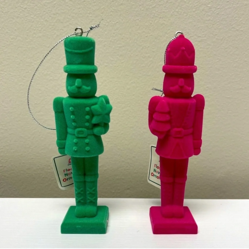 3 for $15 SALE Target Bullseye Playground Set of 2 Flocked Nutcracker Ornaments
